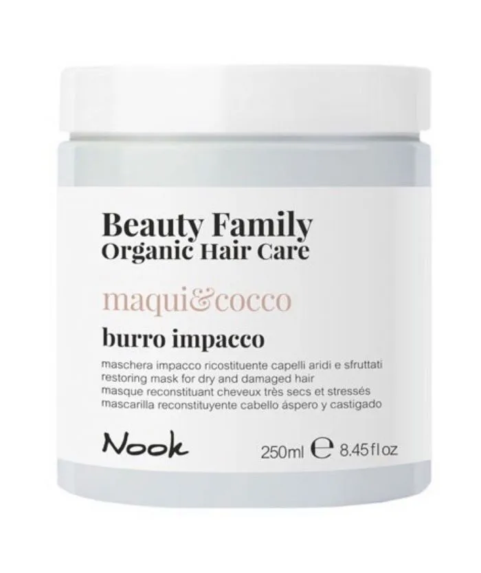 Маска для волос восстанавливающая Nook Beauty Family Organic Hair Care "Maqui & Cocco Burro Impacco/Restoring Mask", 250 мл