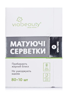 Матирующие салфетки для лица ViaBeauty, 80 шт