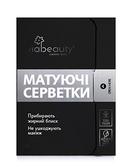 Матирующие салфетки для лица ViaBeauty с бамбуковым углем, 50 шт