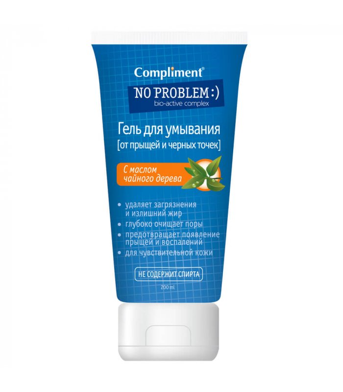 Гель для умывания с маслом чайного дерева Compliment "No Problem",  200 мл